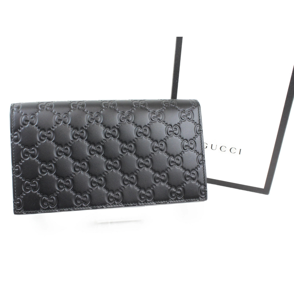 GUCCI Guccissima Billfold Long Wallet Black